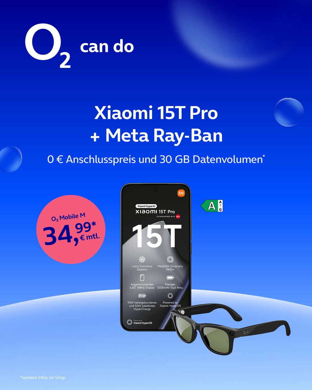 Xiaomi 15T Pro mit Meta Ray-Ban und o2 Mobile M Bundle
